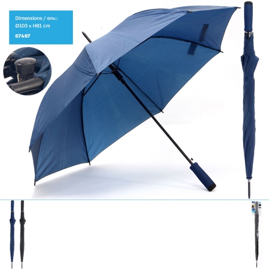 Parapluie noir ouverture automatique, (Dia)103cm, H81cm env.