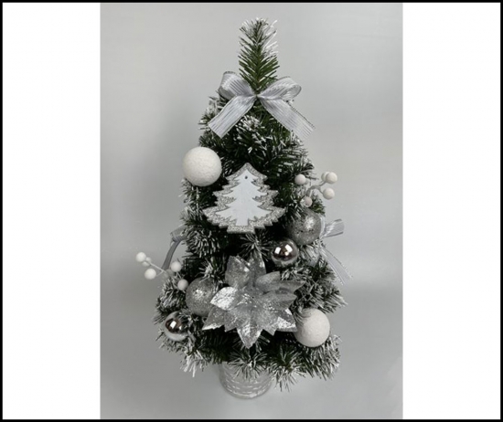 Sapin de table fleur ARGENTEA - H.50cm env.