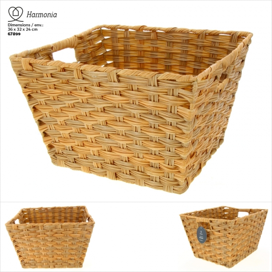 Panier immitation Rattan coul naturel taille L