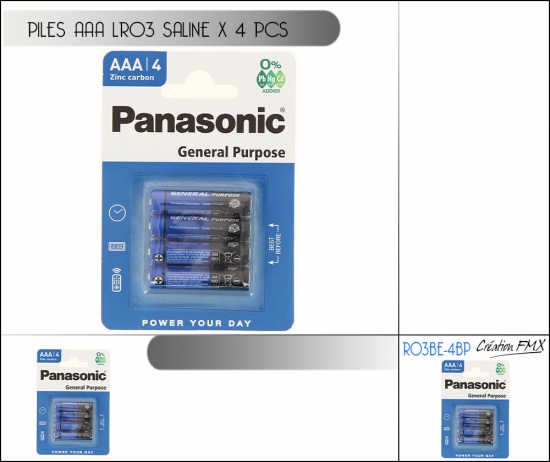 Piles PANASONIC LR03 Saline x4pcs