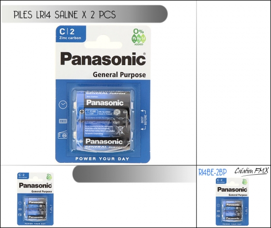 Piles PANASONIC LR14 Saline x2pcs